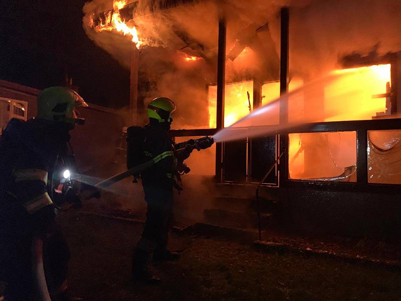 Požár chaty v Bělkovicích-Lašťanech, 17. 9. 2019