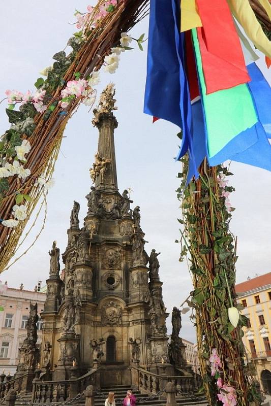 Velikonoční výzdoba na Horním náměstí v Olomouci, březen 2021