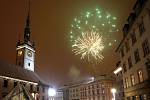 Novoroční ohňostroj na Horním náměstí v Olomouci