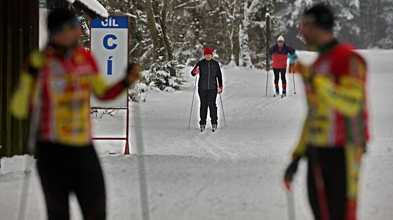 Běžkařský areál v Nové Vsi u Rýmařova. 8. ledna 2021