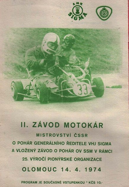 První závod mistrovství ČSSR se v Olomouci jel v roce 1974.