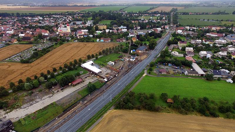 Modernizace regionální trati v Olomouckém kraji.Železniční stanice Bohuňovice.