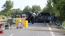 Dopravní nehoda cisternového vozidla s nebezpečnou látkou - D46, Držovice