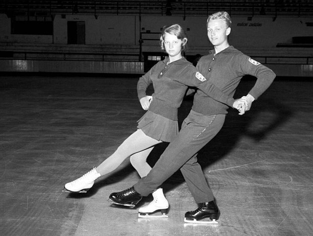 Eva Romanová a Pavel Roman na tréninku v roce 1961