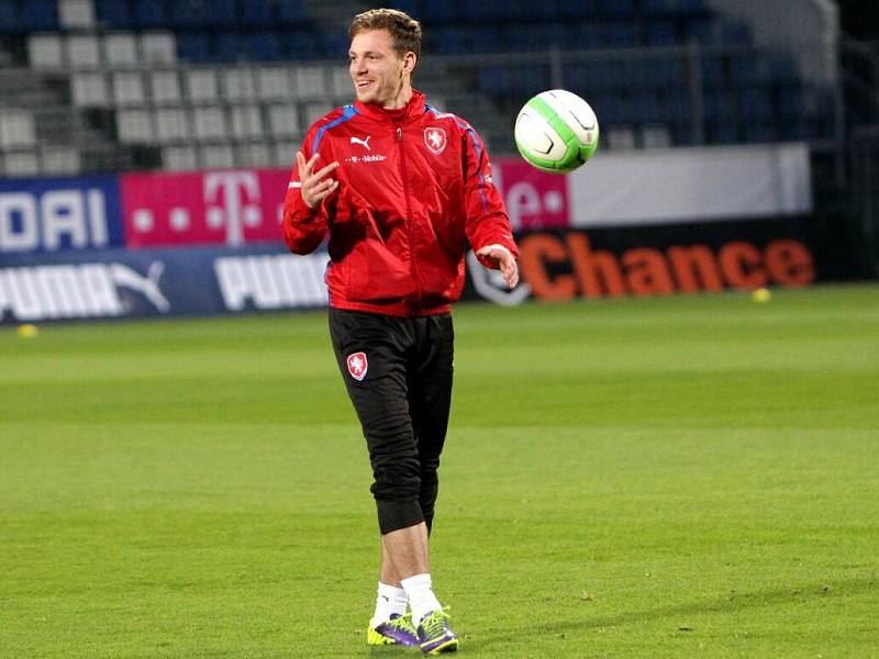 Trénink české reprezentace na Andrově stadionu v Olomouci