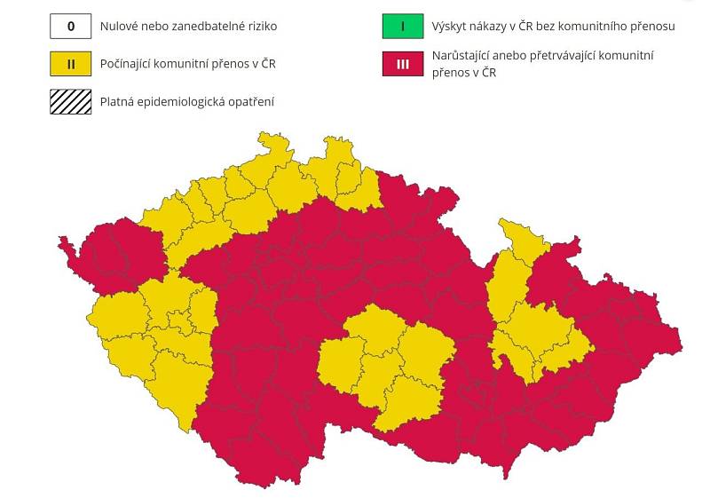 Covid semafor ze 16. října 2020