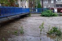 Řeka Bystřice v Hlubočkách, 14. října 202