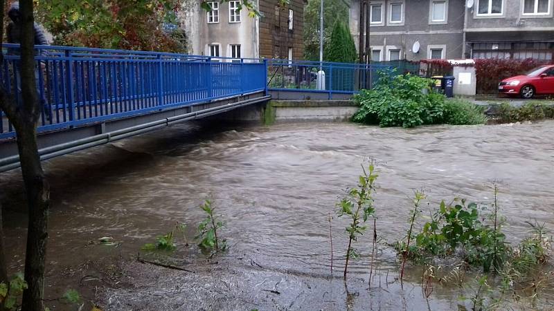 Řeka Bystřice v Hlubočkách, 14. října 202