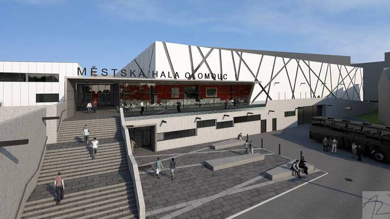 Vizualizace přestavby zimního stadionu na Městskou halu Olomouc