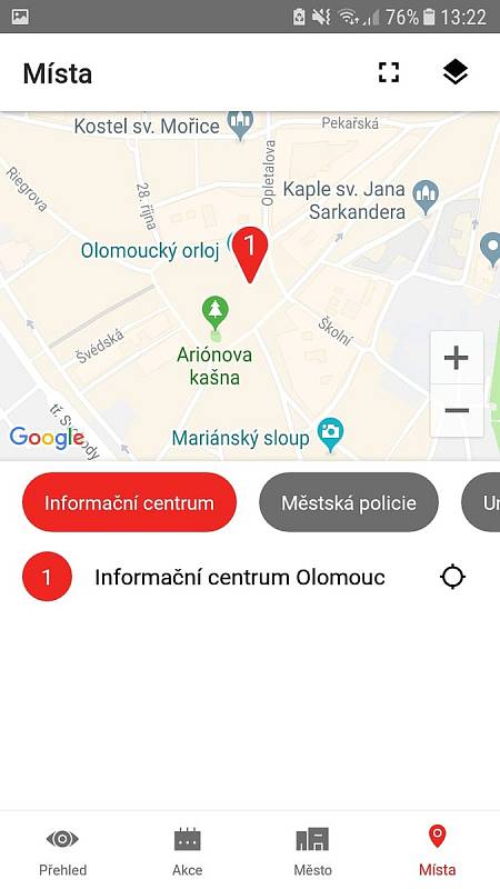 Aplikace Moje Olomouc