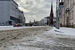 Ledovka a sníh v centru Olomouce - 8. 2. 2021