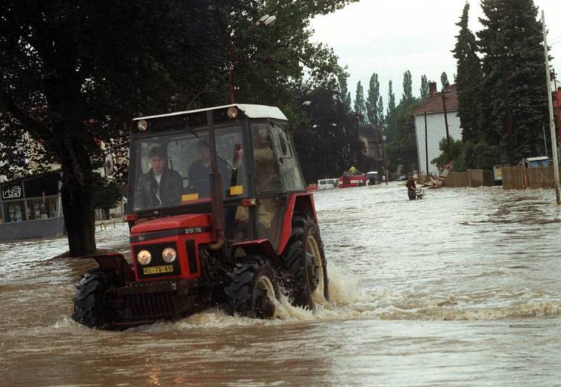 Litovel, Palackého ulice 8.7. 1997