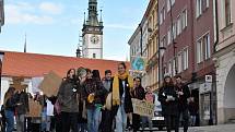 Protestující studenti středních škol v Olomouci