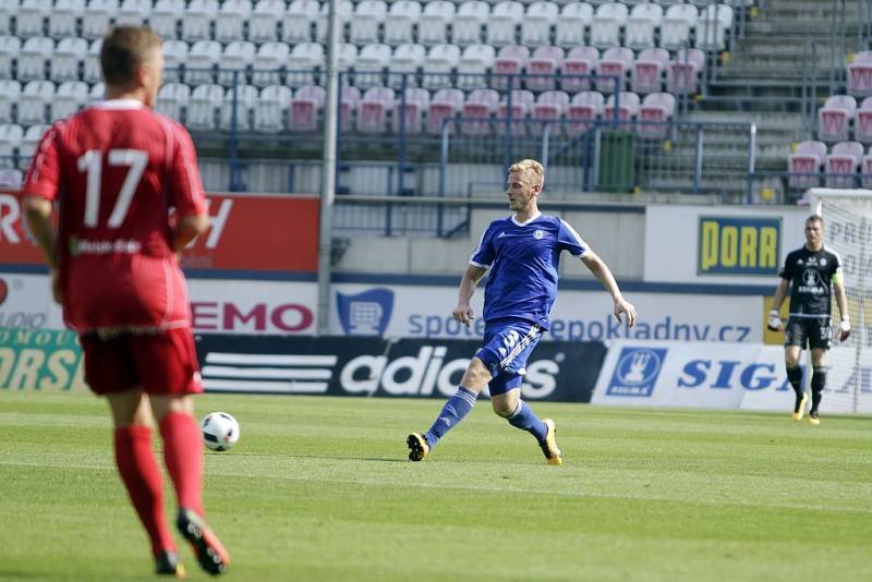 Olomoučtí fotbalisté (v modrém) porazili v přípravě Bielsko-Biala 3:1  Uroš Radakovič