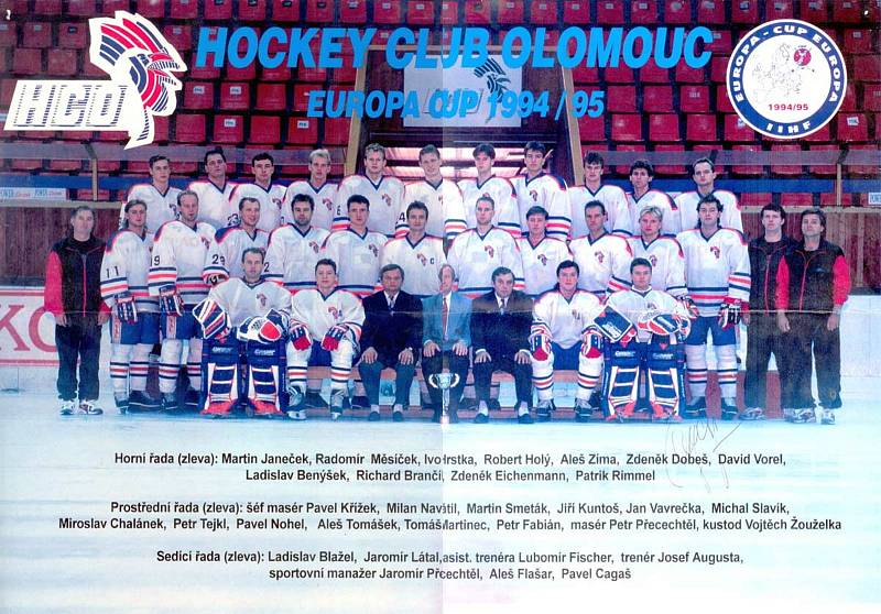 Hokejové devadesátky v Olomouci. Tým pro Europa Cup.
