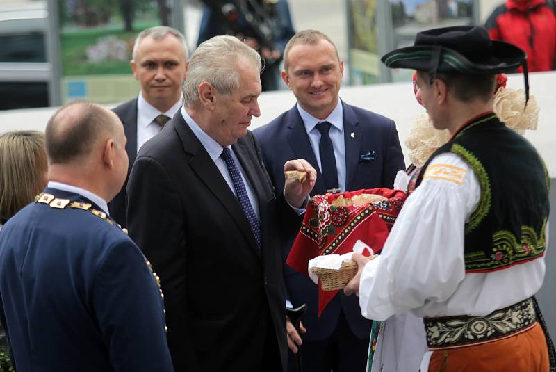 Prezident Miloš Zeman v sídle krajského úřadu v Olomouci