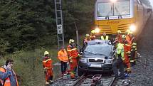 Srážka vlaku se superbem v sobotu 8. října mezi Moravičany a Červenkou