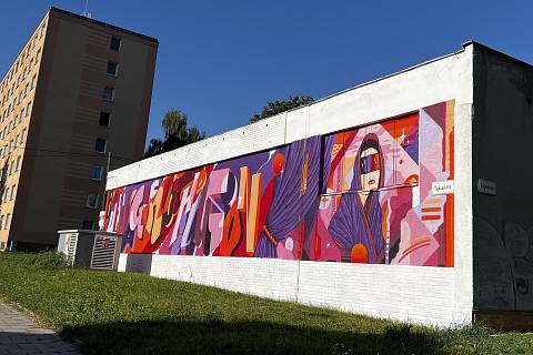 Street Art Festival v Olomouci 2023. Kotelna v Čajkovského ulici.