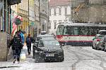 Sněžení v Olomouci v pátek 17. února