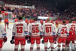 Čtvrfinálový zápas mezi HC Olomouc a Pardubicemi začal vzpomínkou na tragicky zemřelého malého gólmana Mory