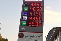 Ceny benzinu a nafty v Olomouci, 19. srpna 2023