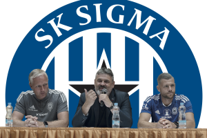 Předsezonní tisková konference Sigmy. Zleva Václav Jílek, Ladislav Minář a Radim Breite.
