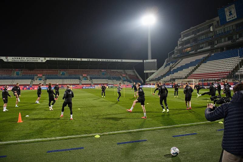 Trénink české fotbalové reprezentace v Olomouci.