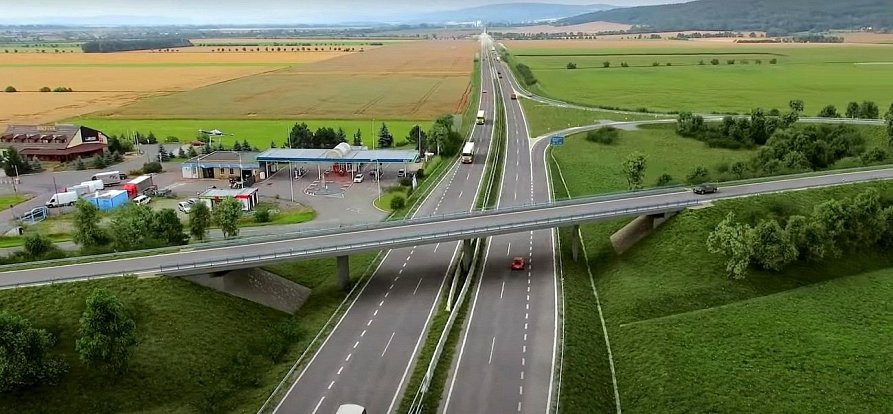 Vizualizace čtyřproudé silnice I/46 Týneček - Šternberk