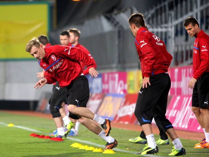 Trénink české reprezentace na Andrově stadionu v Olomouci