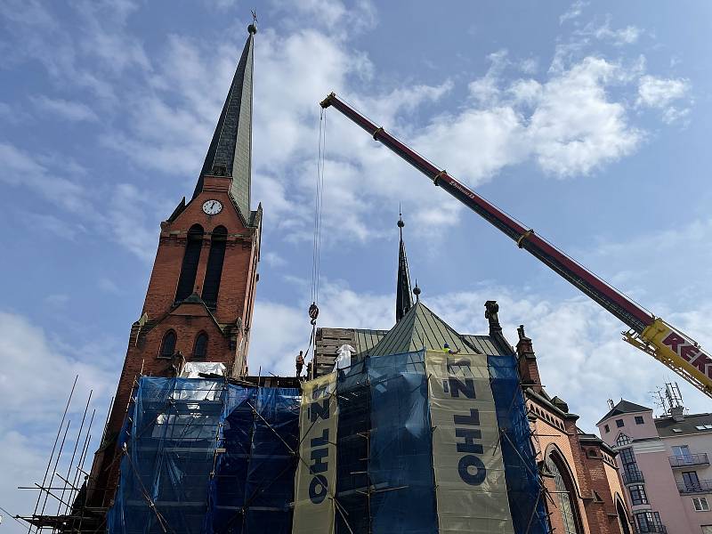 Oprava Červeného kostela v Olomouci, 29. dubna 2021
