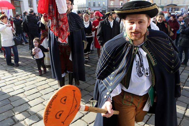 Masopustní veselí na Horním náměstí v Olomouci