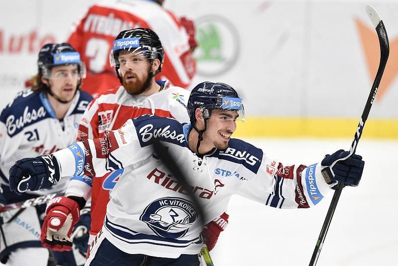 Utkání 27. kola hokejové extraligy: HC Vítkovice Ridera - HC Olomouc, 18. prosince 2019 v Ostravě. Na snímku Dominik Lakatoš.