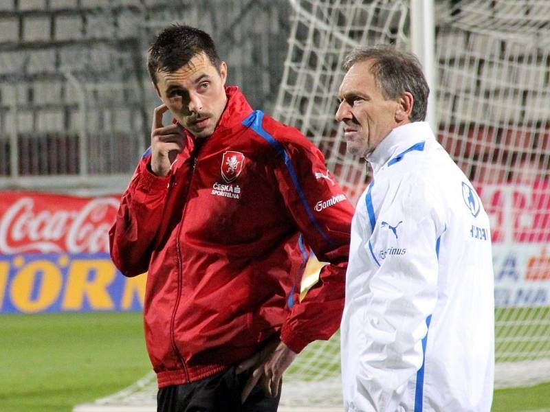 Česká fotbalová reprezentace v Olomouci na treninku - Michal Ordoš, Jiří Vít