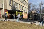 Odběrové místo na covidové testy ve Fakultní nemocnici Olomouc, 13. března 2021