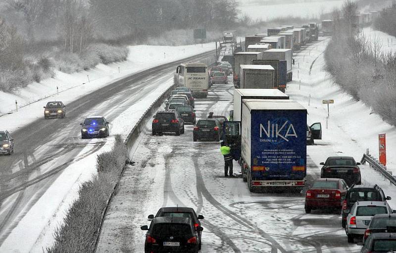 Zablokovaná R35 ve směru Olomouc - Lipník