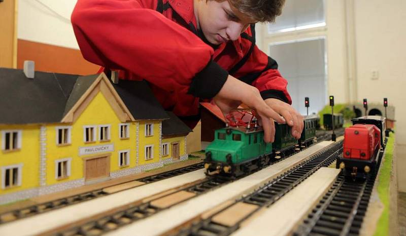 Modelová železnice stavěná studenty Střední školy technické a obchodní v Olomouci