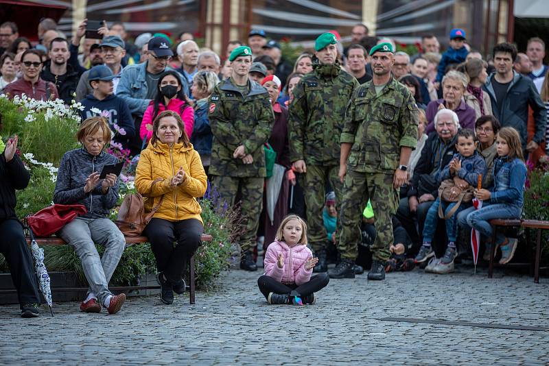 V centru města se uskutečnil festival vojenských hudeb, 27. srpna 2021 v Olomouci.