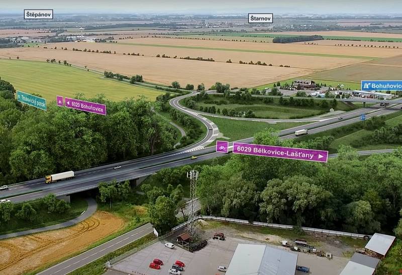Vizualizace autostrády I/46 Týneček - Šternberk / záběr z prezentačního videa Ředitelství silnic a dálnic ČR