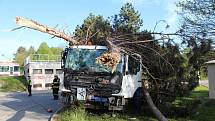 Havárie náklaďáku v Brněnské ulici v Olomouci, 25. dubna 2019