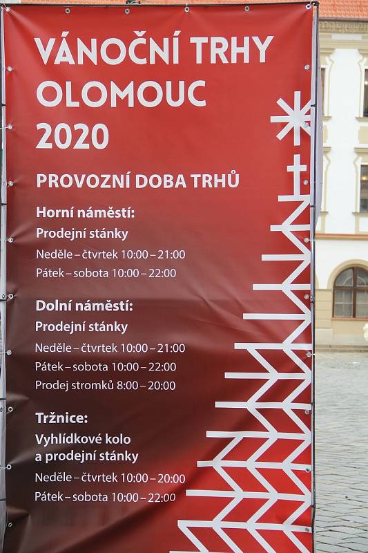 Vánoční trhy v Olomouci 16. prosince 2020