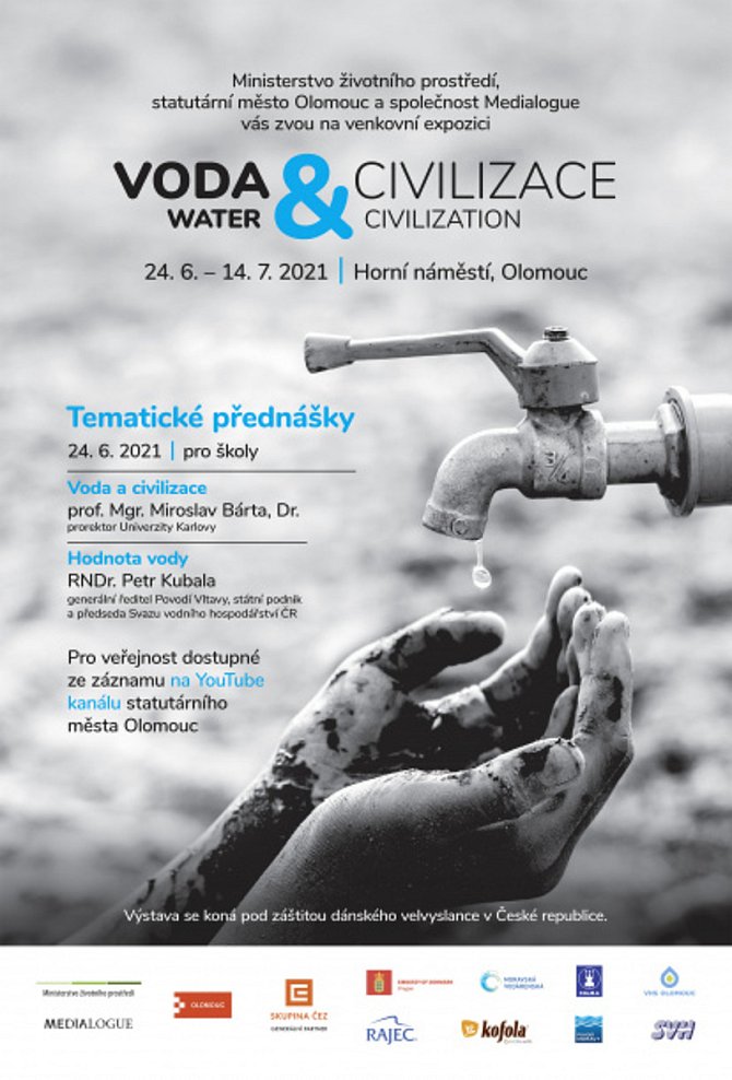 Putovní výstava Voda a civilizace bude na Horním náměstí v Olomouci k vidění od čtvrtka 24. června.