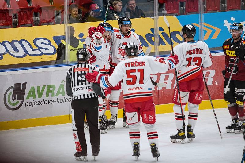 Utkání hokejové extraligy mezi HC Olomouc a HC Sparta Praha (4:0).