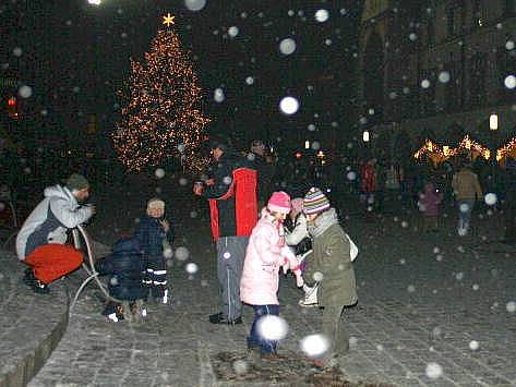 Silvestrovský podvečer na Horním náměstí v Olomouci