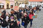 Protestující studenti středních škol v Olomouci