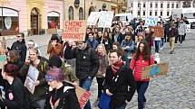 Protestující studenti středních škol v Olomouci