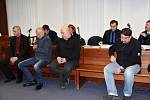 Obžalovaní (zleva) Viktor Koláček, Libor Vanderka, Martin Jirout a Alexander Jordán během projednávání u Vrchního soudu v Olomouci.