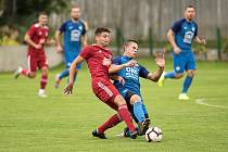 Fotbalisté Sigmy B (v červeném) zvítězili v Kozlovicích 4:0.