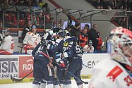 Třetí utkání předkola hokejové extraligy mezi HC Olomouc a Bílí Tygři Liberec