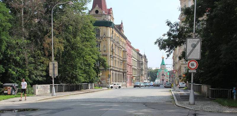 Most přes Mlýnský potok v Komenského ulici v Olomouci