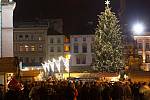 Rozsvěcení vánočního stromu v Olomouci 2016. Dostal jméno Kryštůfek